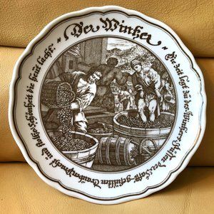 Hutschenreuther Collectable Wine Maker Plate | Exclusiv Fur Pieroth | Germany